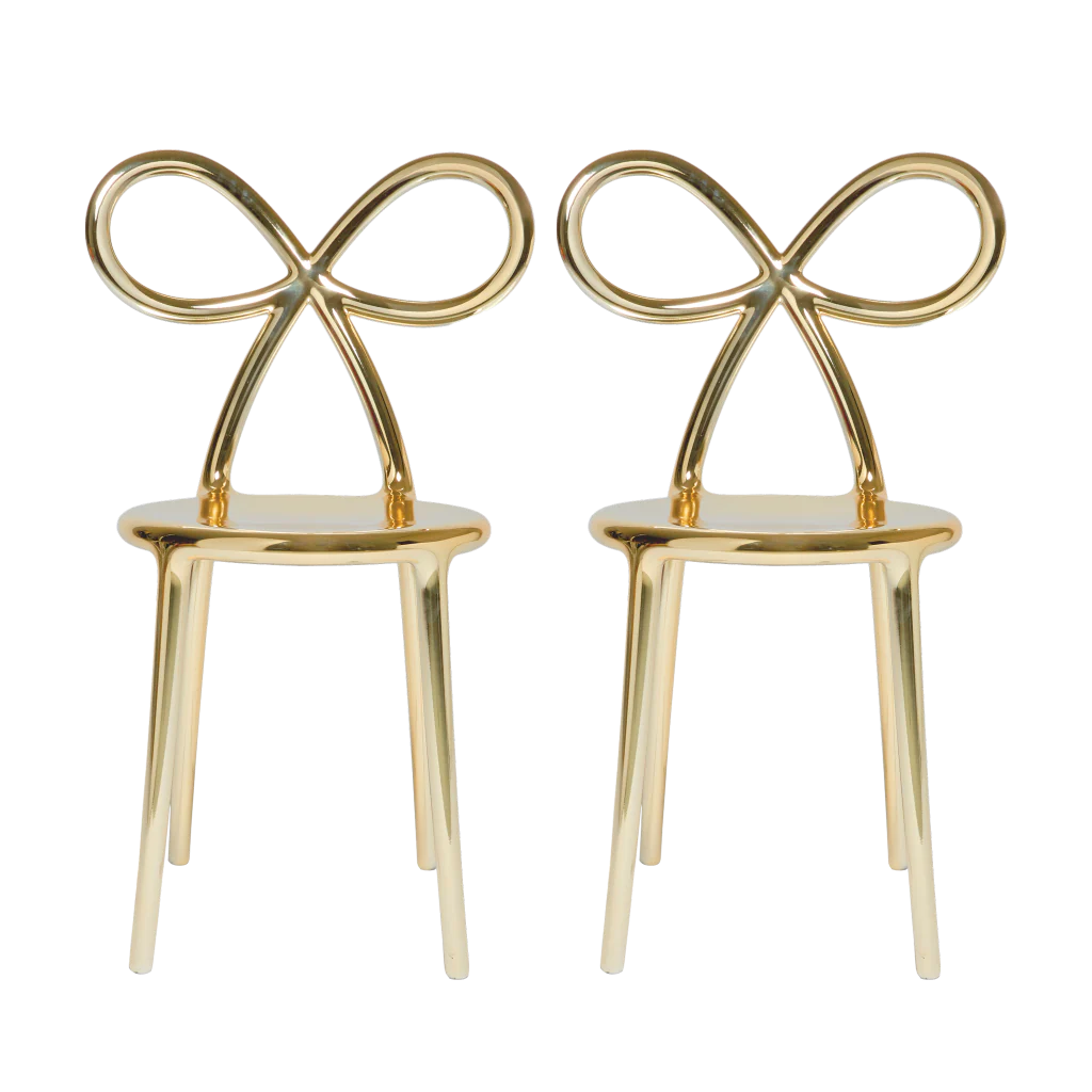 Sedia a nastro finitura in metallo - Set di 2 pezzi