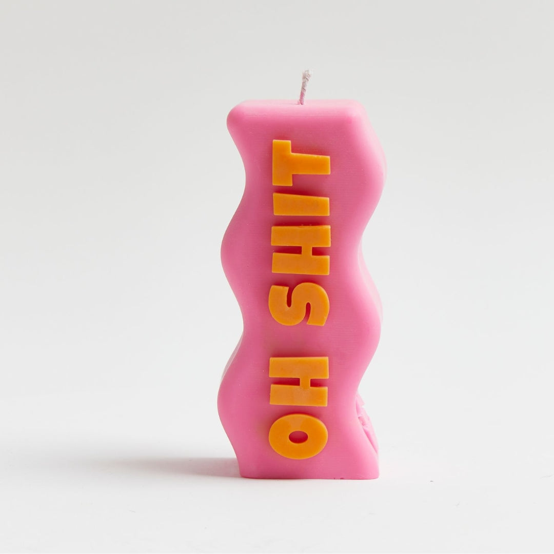 Oh shit Candle - Pink and Orange