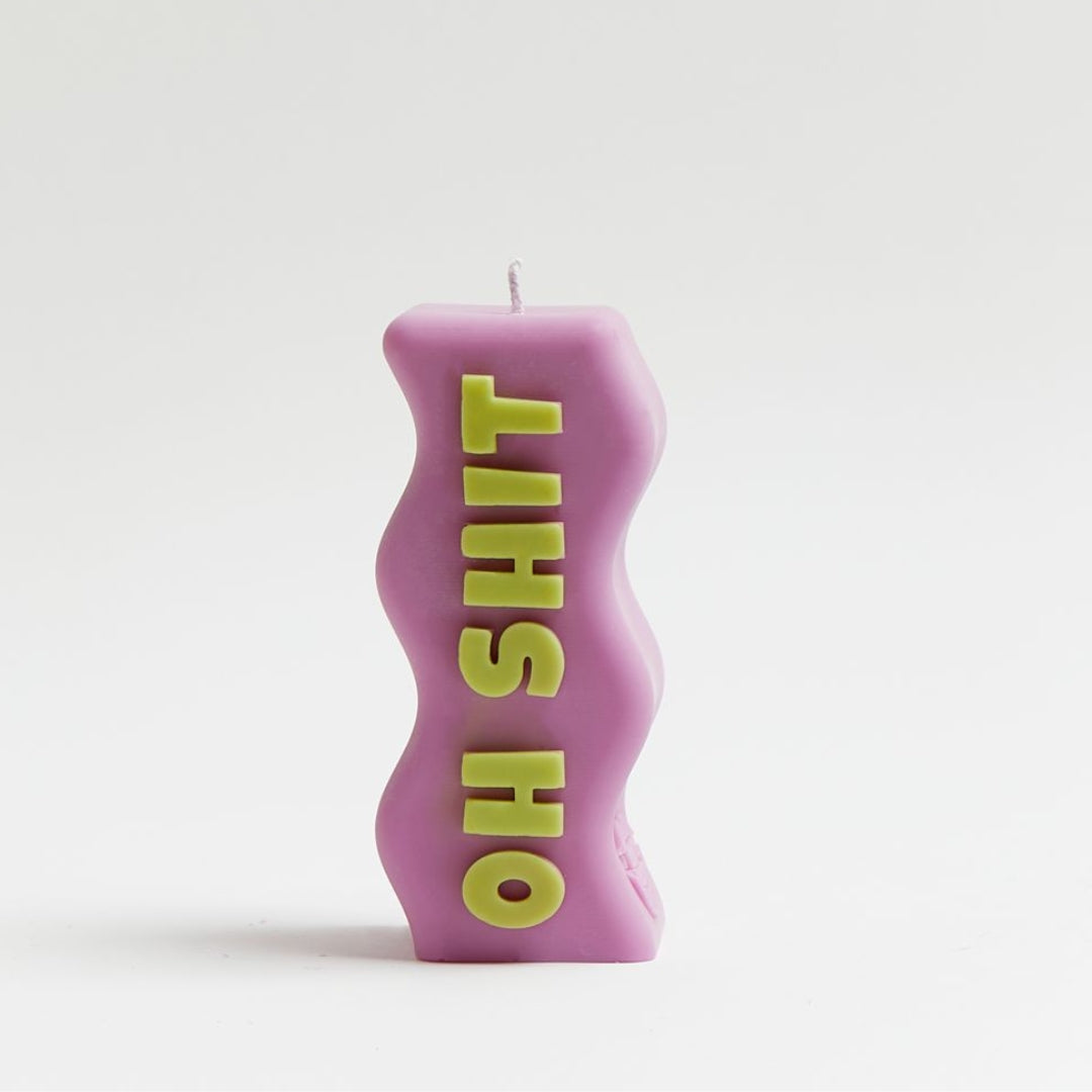 Oh shit Candle - Purple and Green