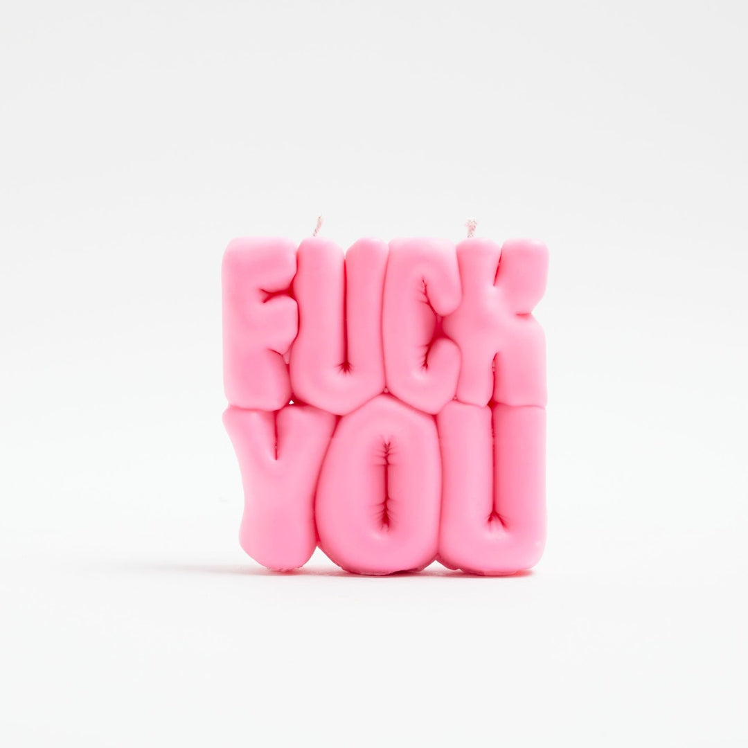 Fuck you Puffer candle - Pink