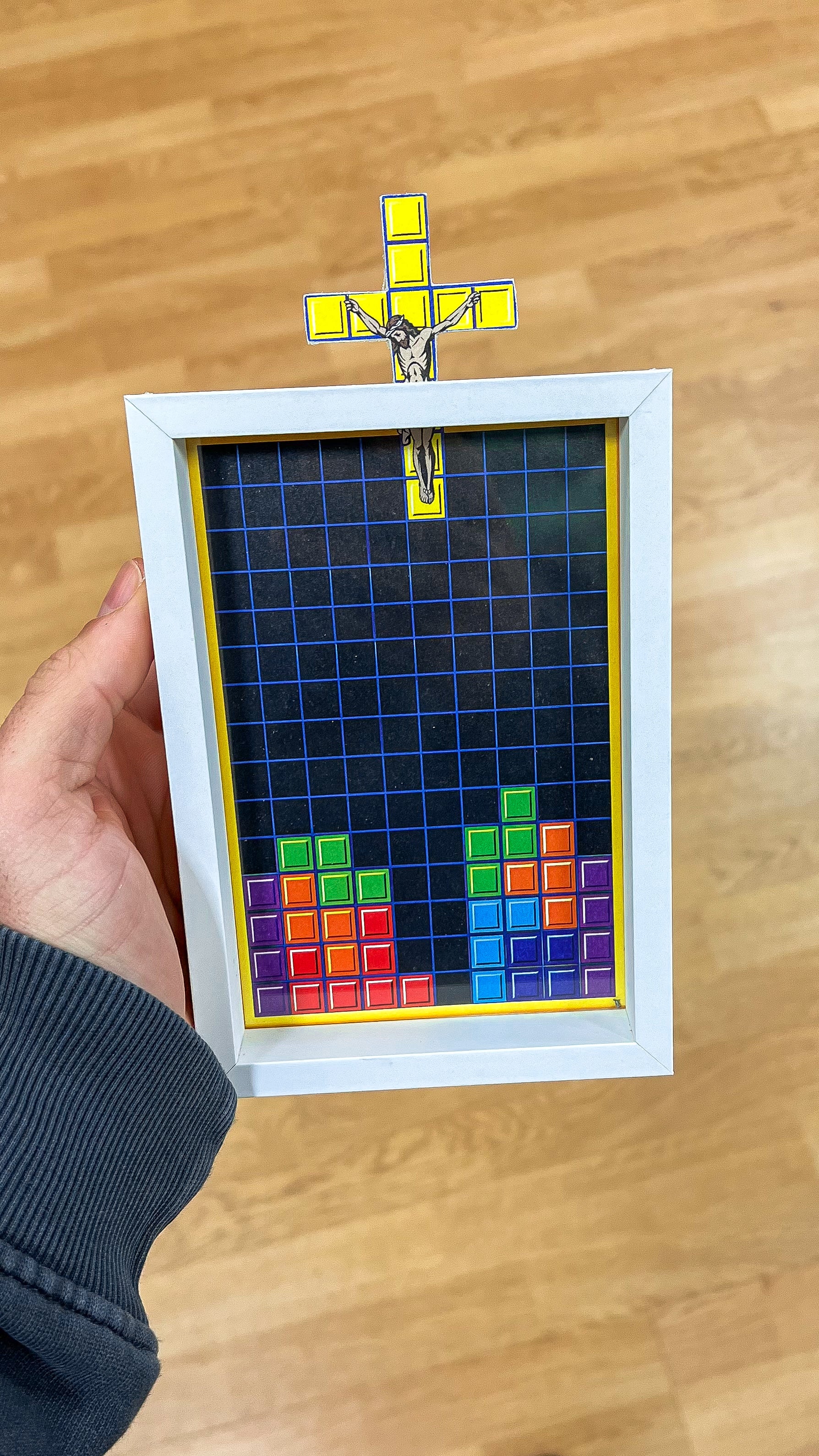 Tetris Jesus from Moscow Nintendo Game Boy art framed