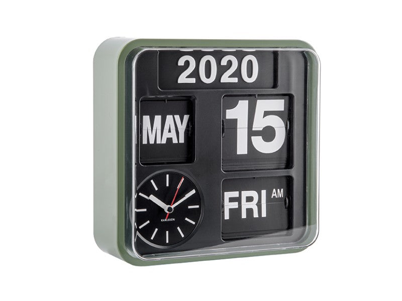 Wall clock Mini Flip green