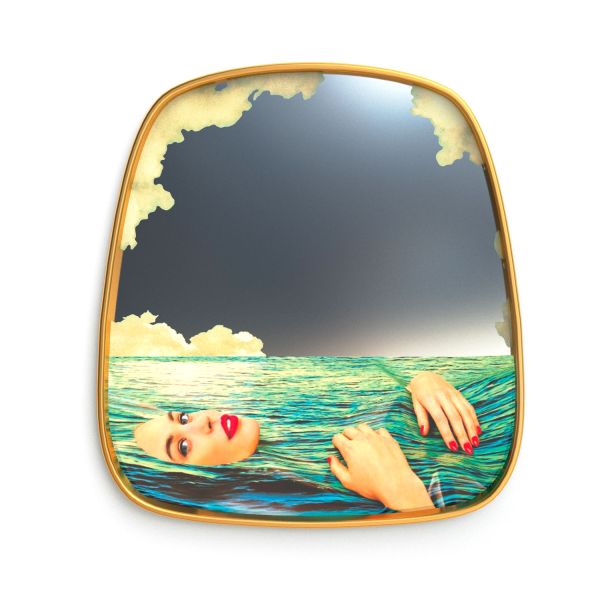 Specchio con Cornice Dorata - Seagirl