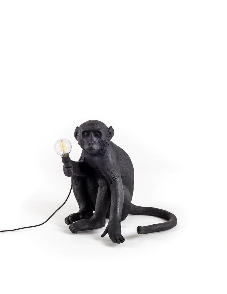 The Monkey Lamp sitting Black Version
