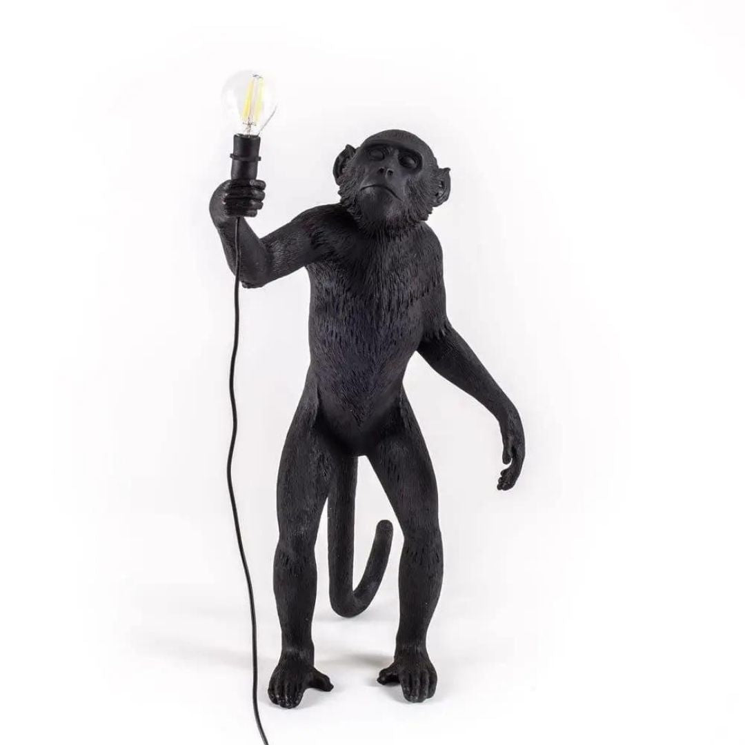 The Monkey Lamp in piedi Versione Nera